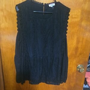 ANDREE BY UNIT Black Lace Sleeveless Blouse
